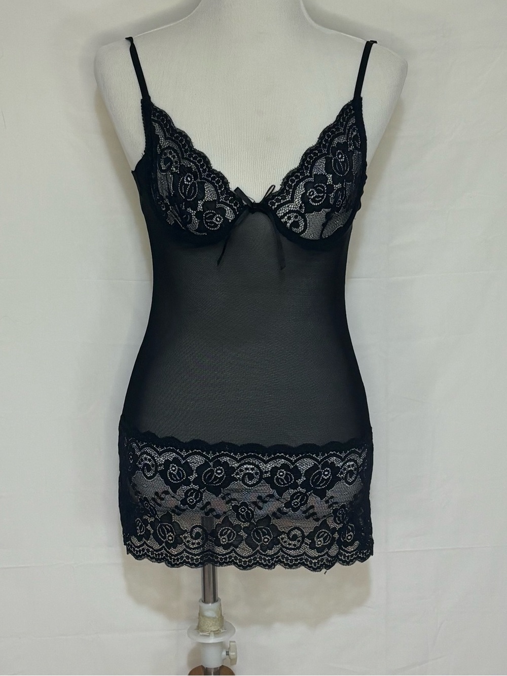 Black lace slip dress size medium